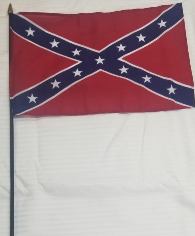 Battle Flag Remembrance Memorial BLACK STAFF 12″x18″ Grave Marker Stick Flag ROUGH TEX® 100D 30″ Wooden Staff