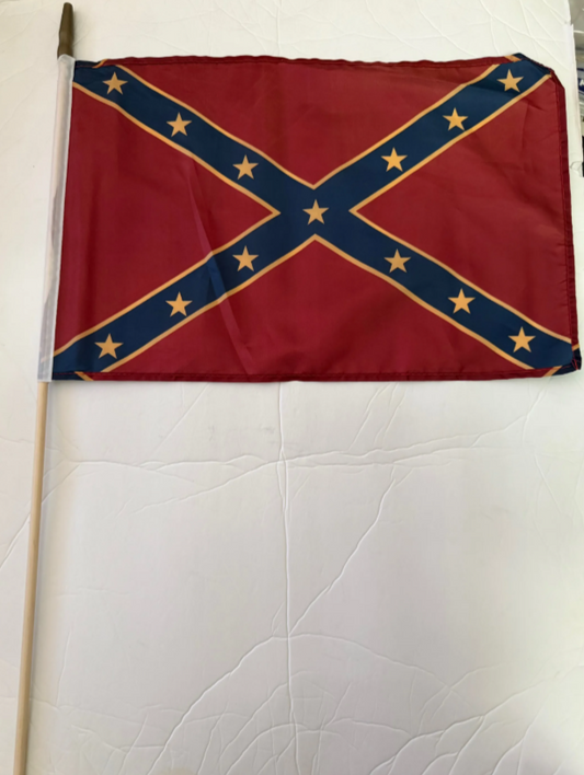 Battle Flag Vintage Remembrance Memorial 12″x18″ Grave Marker Stick Flag ROUGH TEX® 100D 30″ Wooden Staff