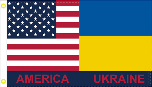 America Ukraine Friendship 3'X5' Flag Rough Tex®