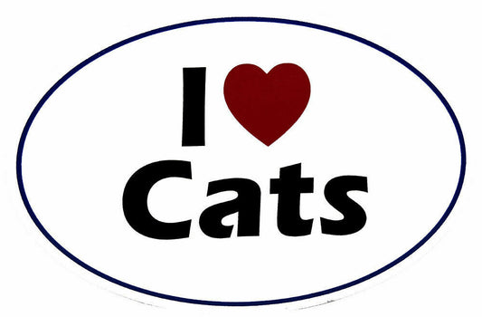 I Love Cats Bumper Sticker Made in USA