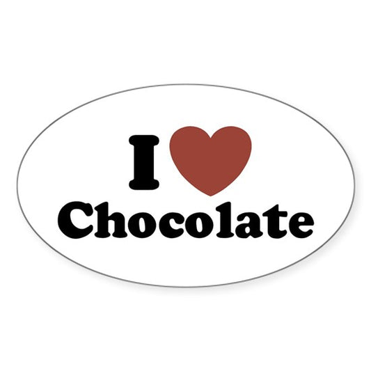 I Love Chocolate Bumper Sticker Made in USA