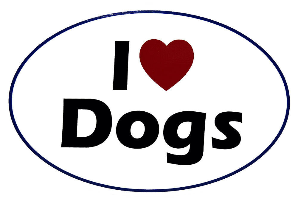 I Love Dogs Bumper Sticker Made in USA