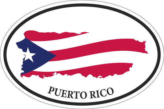 Puerto Rico Oval Bumper Sticker Made in USA