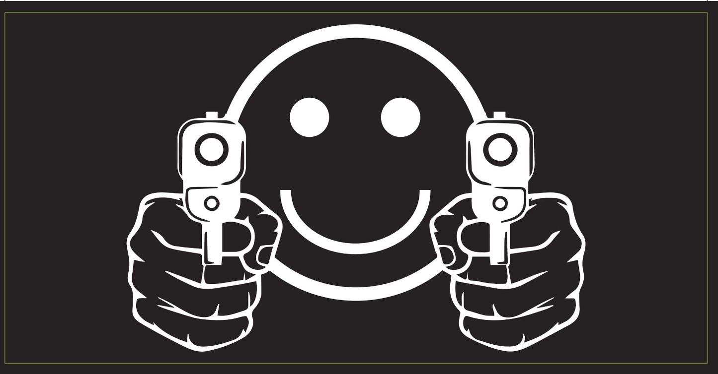 Smiley Face Guns Bumper Sticker Made in USA