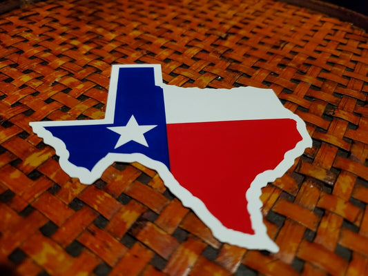 Texas Map Bumper Sticker Made in USA