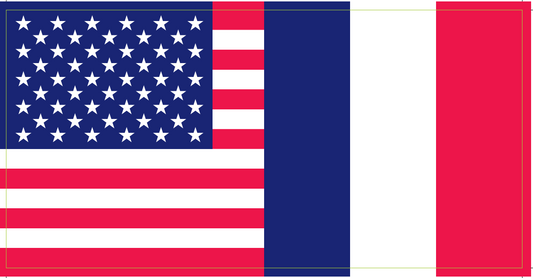 USA France Bumper Sticker Made in USA