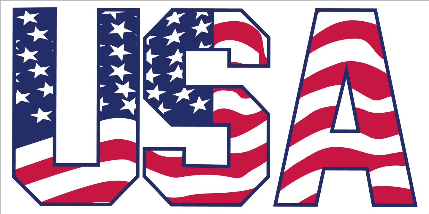 USA Stars and Stripes Bumper Sticker Made in USA