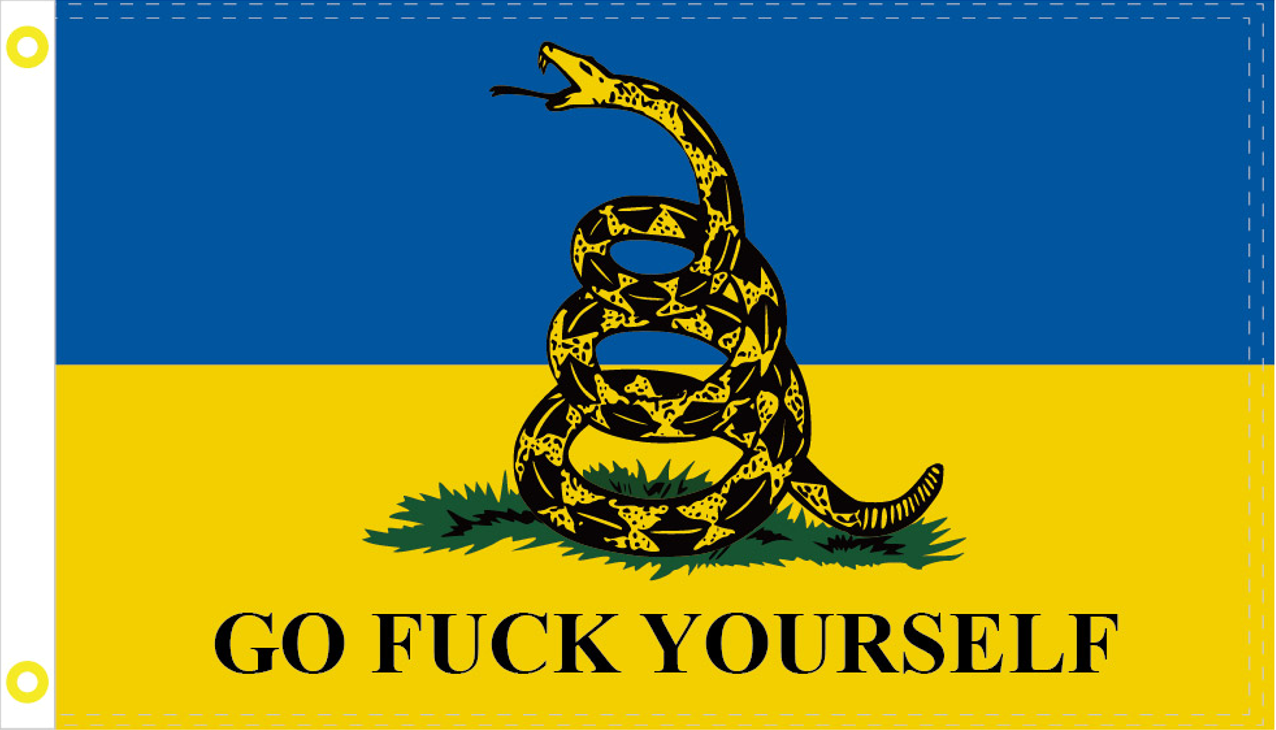 Ukraine Gadsden Go F*ck Yourself 3'X5' Flag Rough Tex®